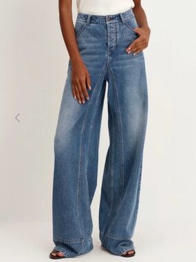 Fabrique High-Rise Wide-Leg Denim Jeans - S
